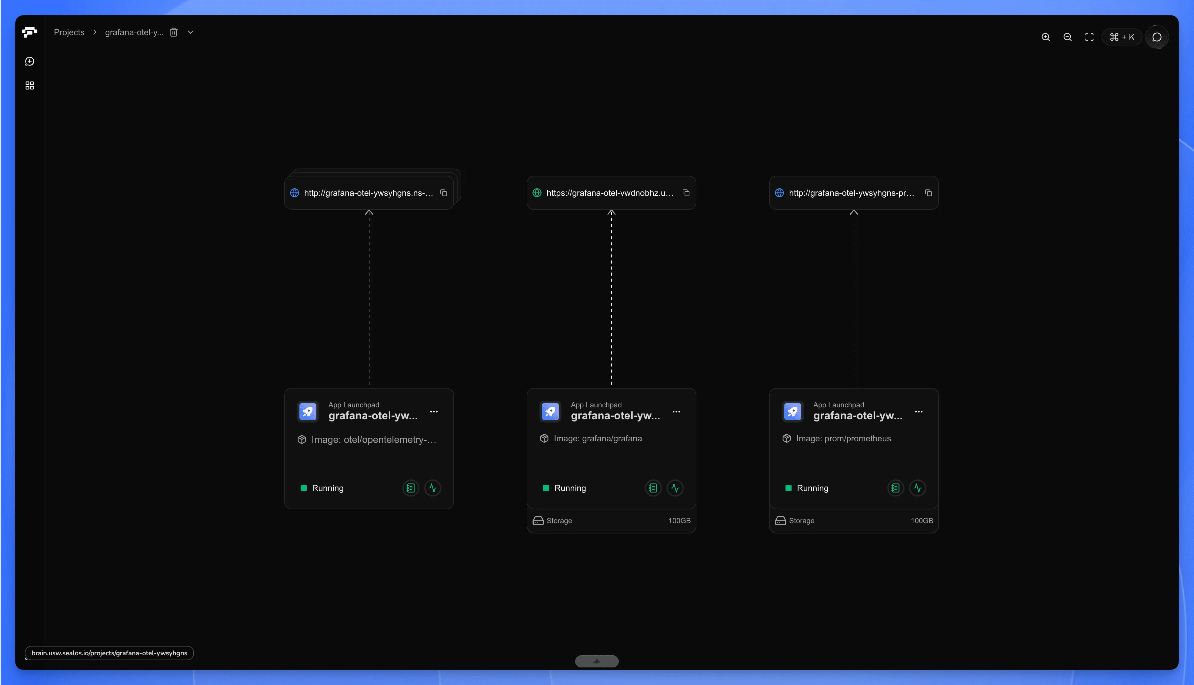 Sealos Grafana OpenTelemetry Stack
