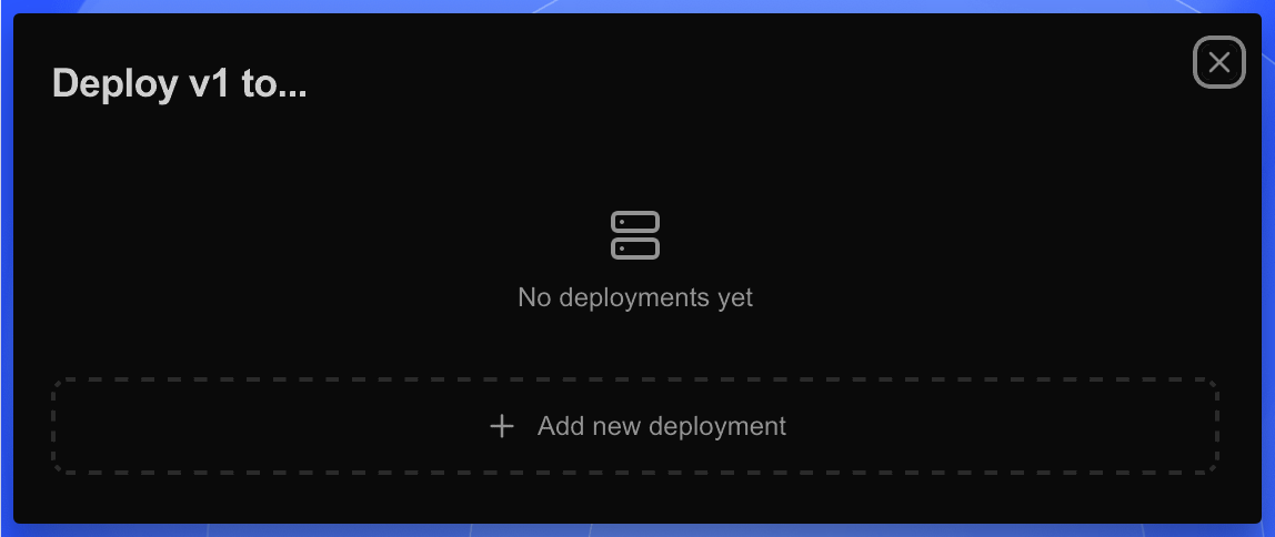 Add New Deployment Modal