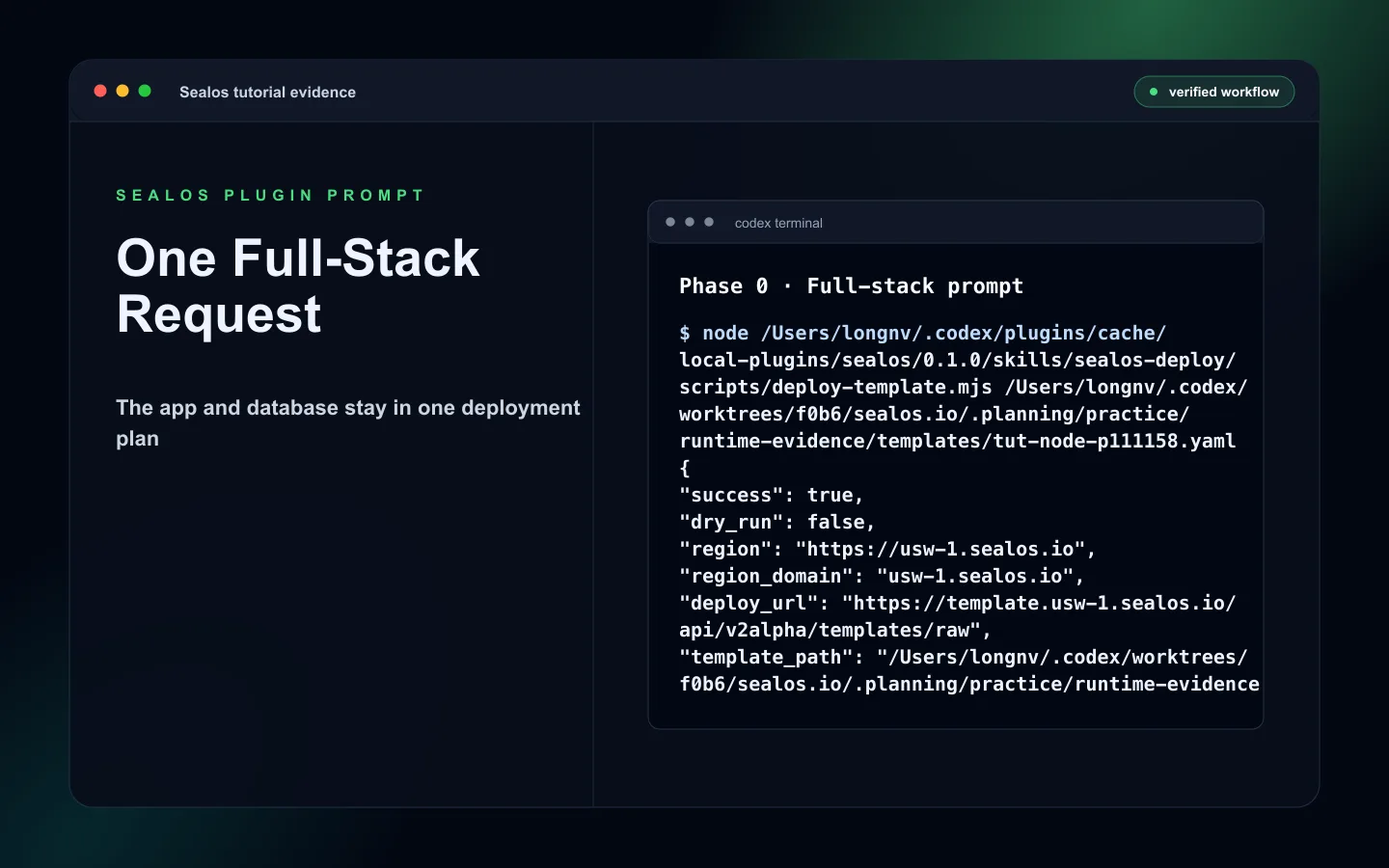 Node.js full-stack deploy prompt for PostgreSQL on Sealos