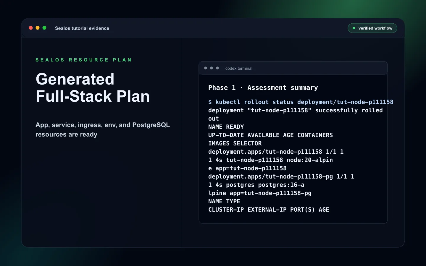 Node.js generated app service ingress env and PostgreSQL plan